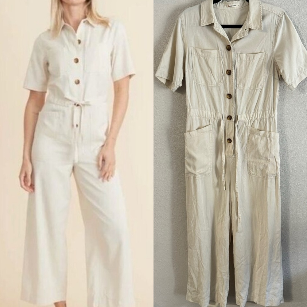 Marine Layer Off-White Buttoned Jumpsuit